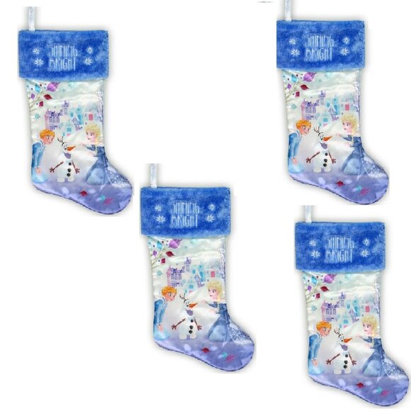 4 Disney Frozen Christmas Stockings 18" Licensed NEW - Picture 1 of 2